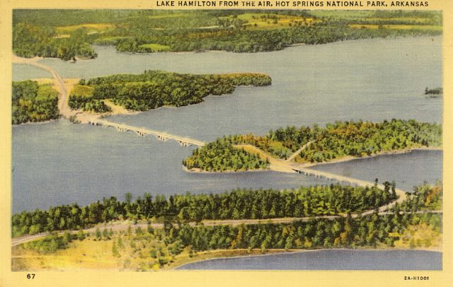 Lake Hamilton from the air, Hot Springs National Park, Arkansas